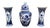 Delft Blue Garniture Set from Royal Sphinx, Maastricht, 1959, Set of 3 For Sale