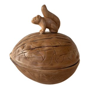 Vintage Mid Century Ceramic Squirrel and Nut Catchall