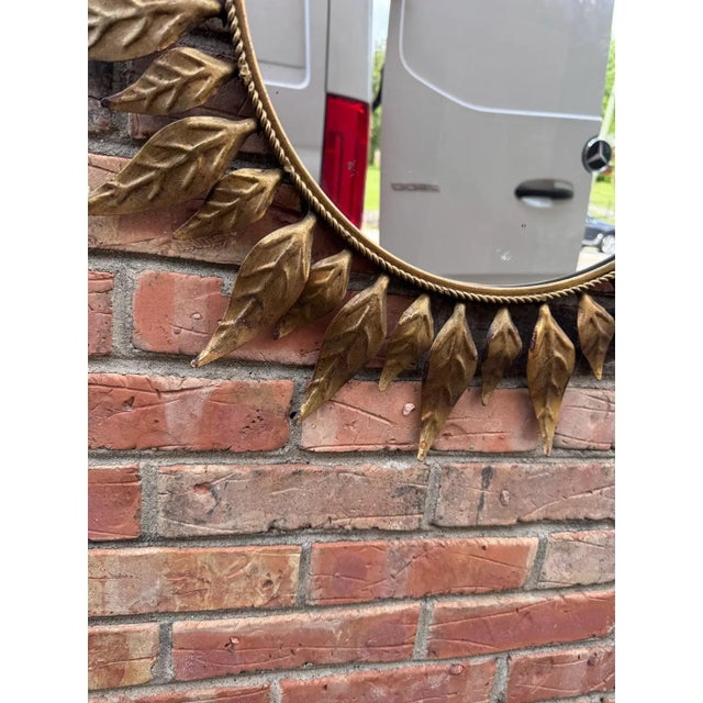 Mid-Century French Sunburst Mirror For Sale - Image 4 of 7