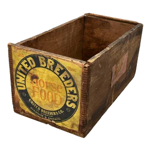 Antique American United Breeders Horse Food Wood Shipping Crate Circa Very Early 1900s