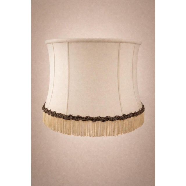 Vintage Hollywood Regency Opaline Glass Table Lamp With Metal Filigree, Circa 1960s–1970s For Sale - Image 4 of 5