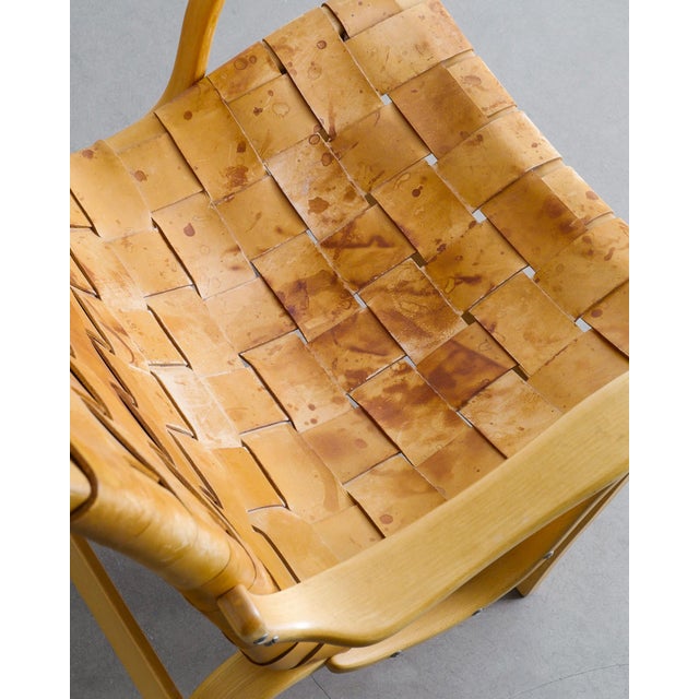 1970s Mid-Century Swedish Eva Armchairs in Birch and Brown Leather by Bruno Mathsson for Firma Karl Mathsson, 1970s, Set of 2 For Sale - Image 5 of 8