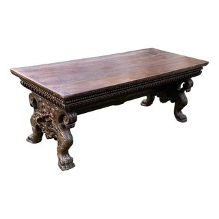 17th-Early 18th Century Tuscan Baroque Walnut Trestle Table For Sale