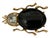 Traditional Large Vintage Gold Black Gold and Glass Beetle Brooch For Sale - Image 3 of 6