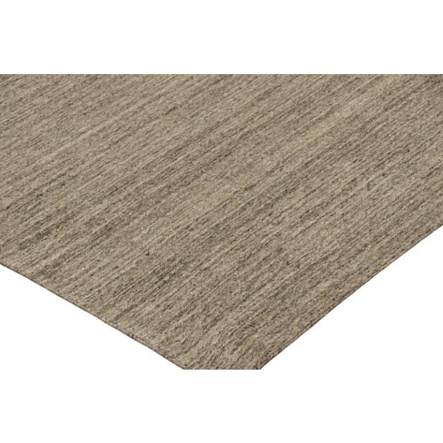 Rug & Kilim’s Oversized Modern Textural Rug With Beige and Gray Striae - 14x15 For Sale In New York - Image 6 of 7