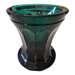 Antique Moser Bohemian Glass Jade Green Goblet