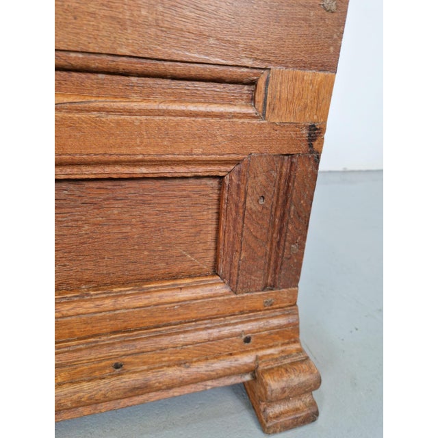 Antique French Brutalist Chest in Oak, 1800 For Sale - Image 12 of 17