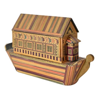 Vintage Straw Marquetry Box, 1970s For Sale