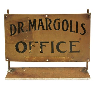 Doctor's Sign Vintage Brass For Sale