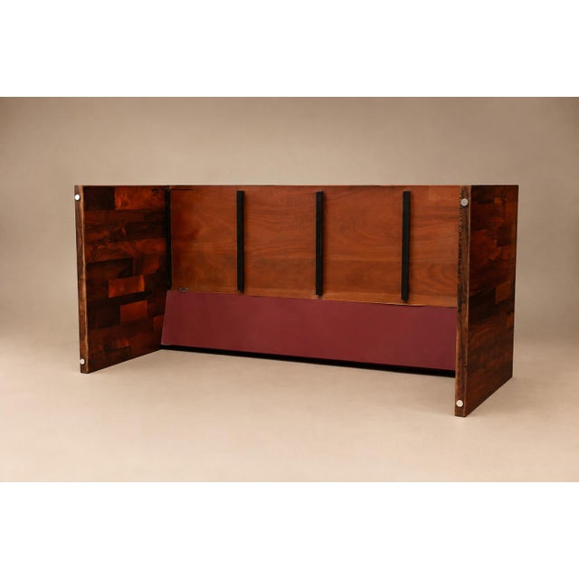 Jorge Zalszupin Foldable Patchwork Rosewood Desk & File Cabinet by L’Atelier, 1960s For Sale - Image 10 of 18