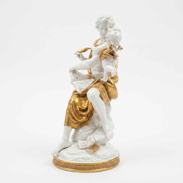Cappè Giuseppe, Allegory of Music and Poetry Two Porcelain Figures, 1960s, Porcelain, Set of 2 For Sale - Image 10 of 11