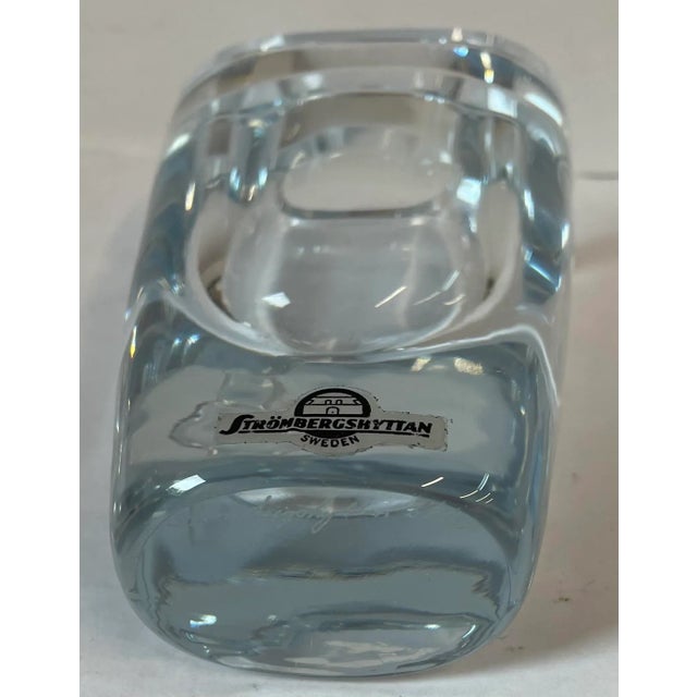 Vintage Swedish Strombergshyttan Crystal Art Glass Vase