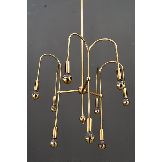 Mid-Century Modern Chandelier by by Rupert Nikoll, Vienna, Austria, 1950s For Sale - Image 3 of 18