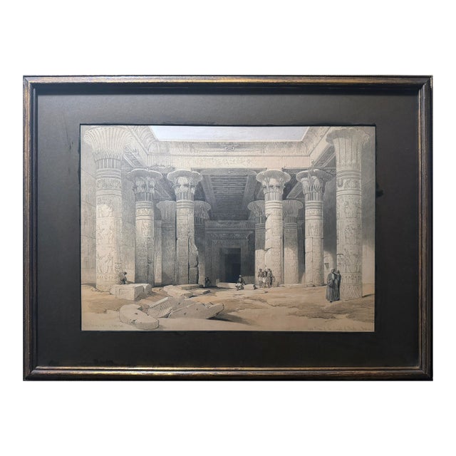 David Roberts Hand-Colored Egypt Lithograph – Grand Portico of the Temple of Philae, Nubia – 19th Century For Sale
