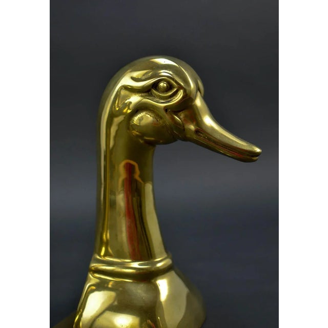 Large Brass Duck’s Head Book Supports from Sarreid, 1970s, Set of 2 For Sale - Image 4 of 7