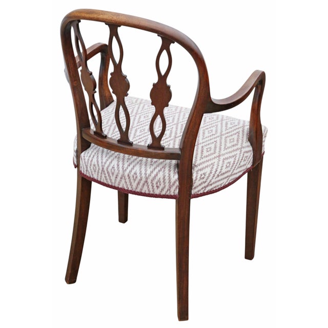 Brown Antique Mahogany Elbow Chair, 1800s For Sale - Image 8 of 10