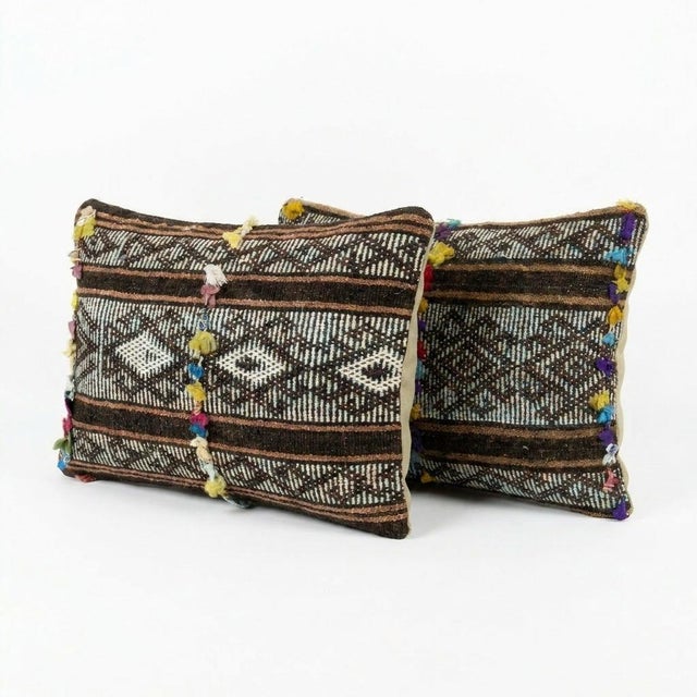 This beautiful 16'' x 24'' Turkish Kilim pillow cover set was made from authentic handwoven flatweave kilim. The...