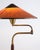 Table Lamp with Swing Arm in Patinated Brass with Amber Shade from Lyfa, 1930s For Sale - Image 3 of 7