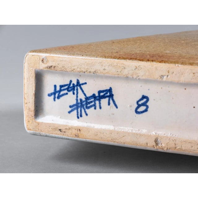 Mid-Century Modern Rectangular Vase in Glazed Ceramic by Leandro Lega, 1982 For Sale - Image 3 of 13