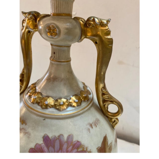English Royal Worcester Lamp For Sale - Image 3 of 11