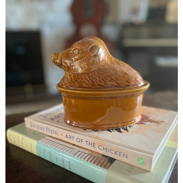 Ceramic Mid 20th Century Geo French Faience Brown Ceramic Boar Terrine For Sale - Image 7 of 18