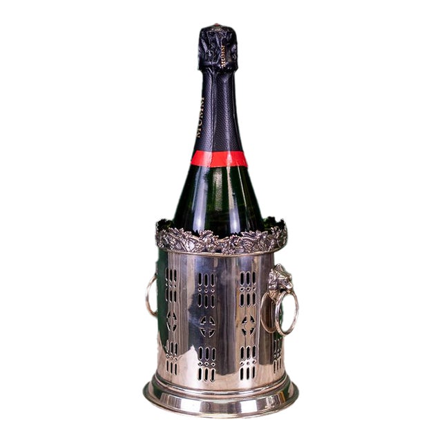 Late 19th Century Victorian English Silver Plate Wine Bottle Holder For Sale