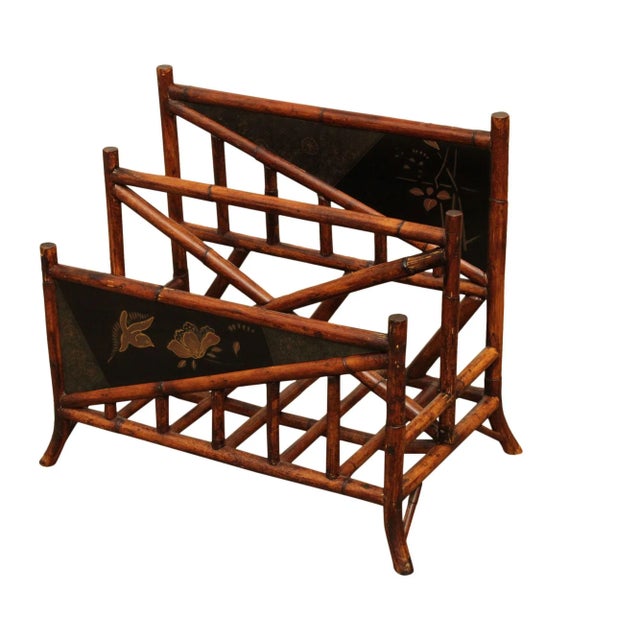 Palecek Victorian Style Bamboo Magazine Rack For Sale - Image 13 of 13