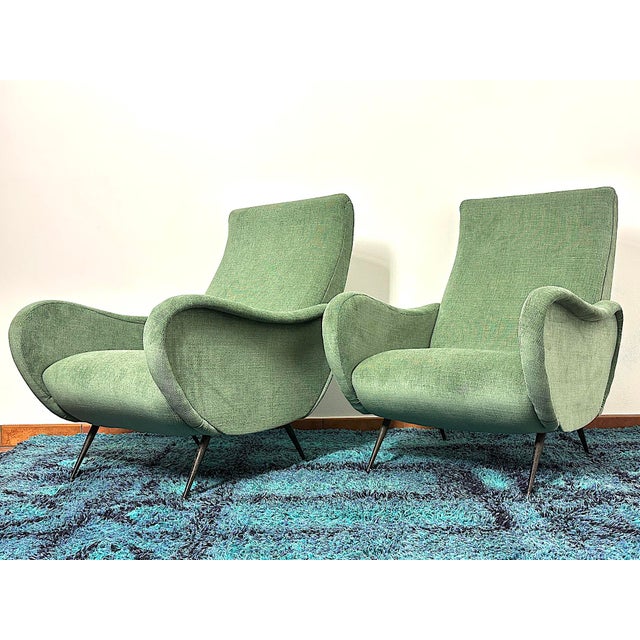1960s Italian Lady Lounge Chairs Attributed to Marco Zanuso, 1960s, Set of 2 For Sale - Image 5 of 12