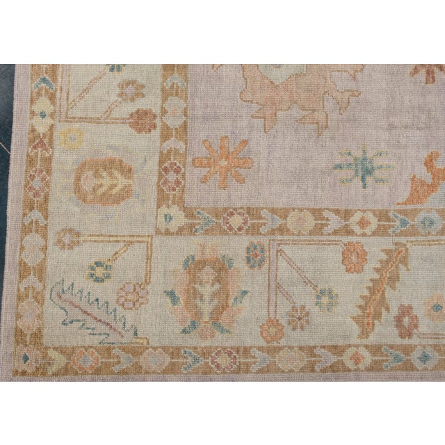 Turkish Turkish Oushak Rug 9'2" x 11'10" For Sale - Image 3 of 6