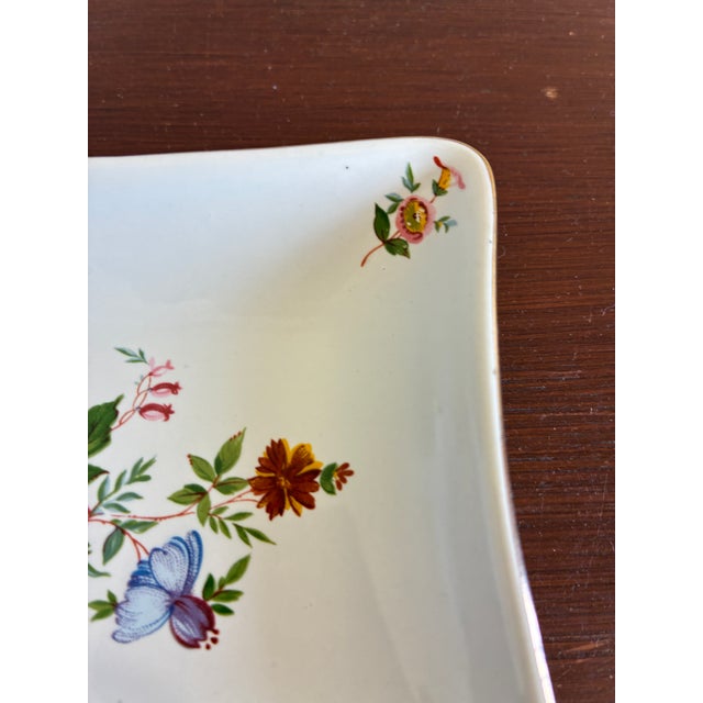 Mid 20th Century Vintage Hand-Painted Floral Porcelain Soap Dish For Sale - Image 5 of 10