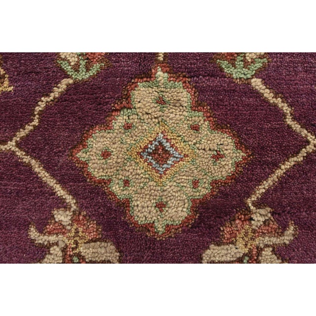 Purple Oushak Rug 8'2'' X 9'7'' Purple Wool Traditional Hand-Knotted Oriental Carpet For Sale - Image 8 of 12