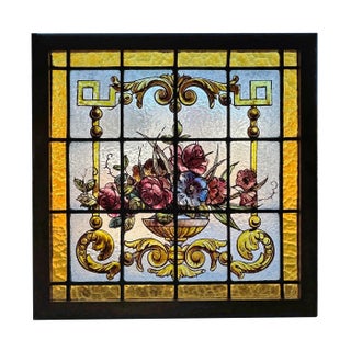 Antique Stained Glass Window For Sale
