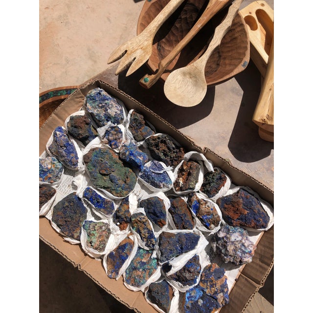 Wood Moroccan Hand-Carved Walnut & Gemstone Salad Bowl For Sale - Image 7 of 8