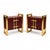 Gold Italian Brass and Burgundy Glass Bedside Tables from Justfurnituress SRL, Set of 2 For Sale - Image 8 of 10