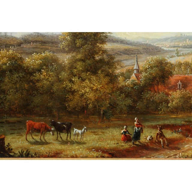 Landscape Paintings, Early 19th-Century, Oil on Canvas, Framed, Set of 2 For Sale - Image 9 of 11