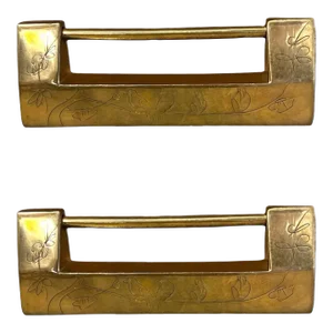 Pair of Mid-Century Mastercraft Brass Furniture Locks
