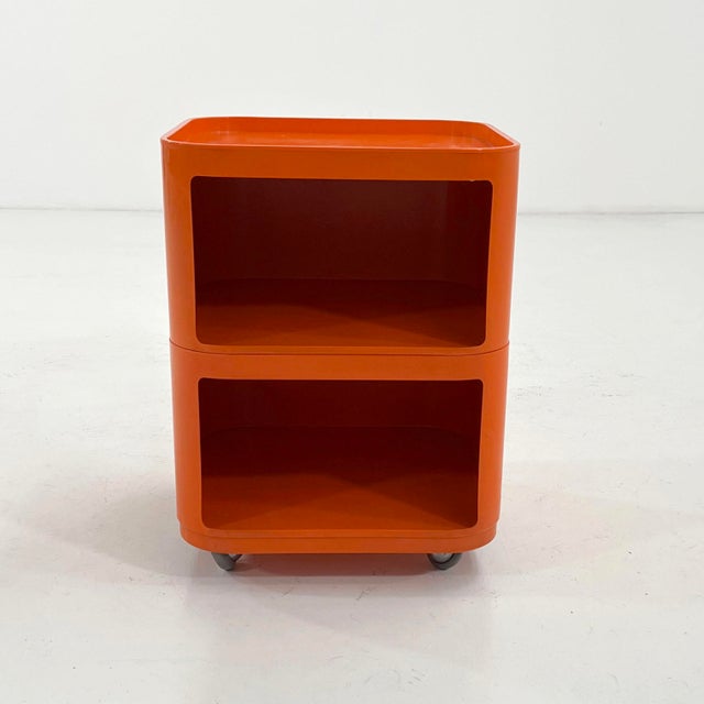 Orange Square Componibili Storage Unit by Anna Castelli for Kartell, 1970s, in Good conditions. Designed 1970 to 1979 This...