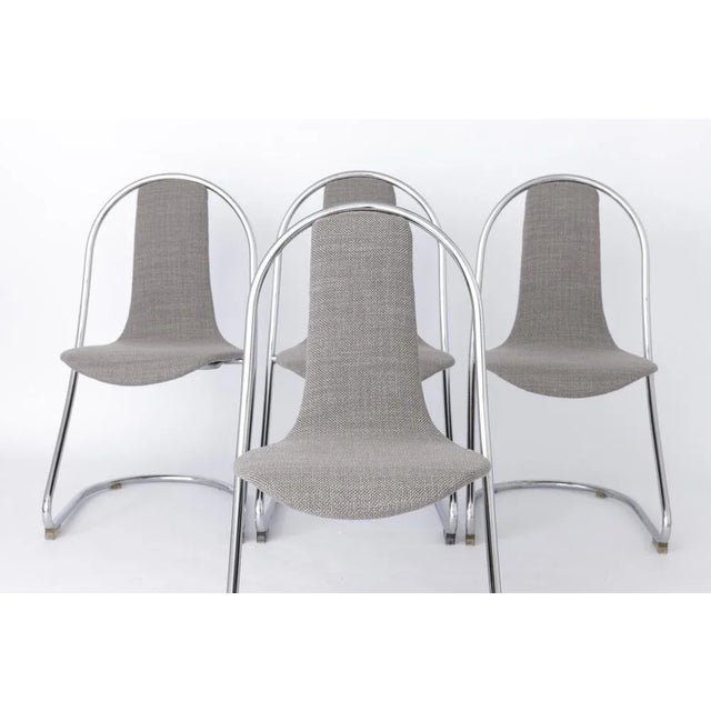 Set of 4 space age chairs by German manufacturer Tacke. Production period: 1970s. Very good condition. Chrome-plated metal...