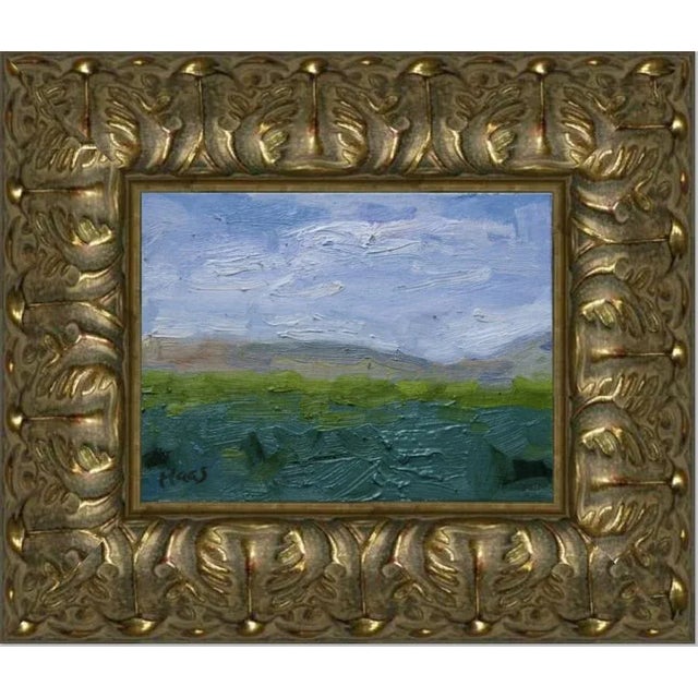Textile Expressionist Landscape Oil Painting by L Haas For Sale - Image 7 of 8
