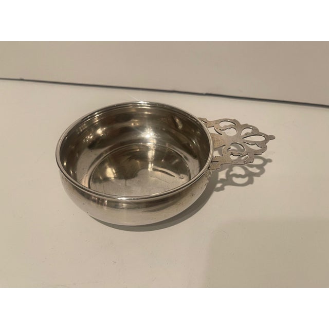 English Georgian Style Sterling Silver Porringer Bowl, Late 19th Century. Marked Webster, Sterling Silver