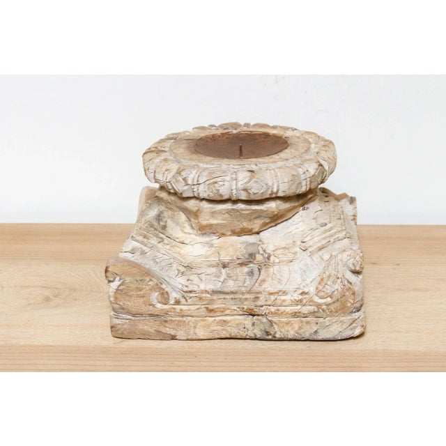 Ember Antique Indo-French Pillar Candle Holder For Sale - Image 4 of 8