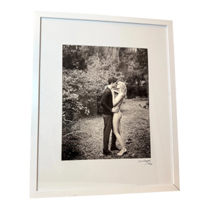 Original 2014 Chris Craymer Black and White Boy Girl Kissing Woods Photograph
