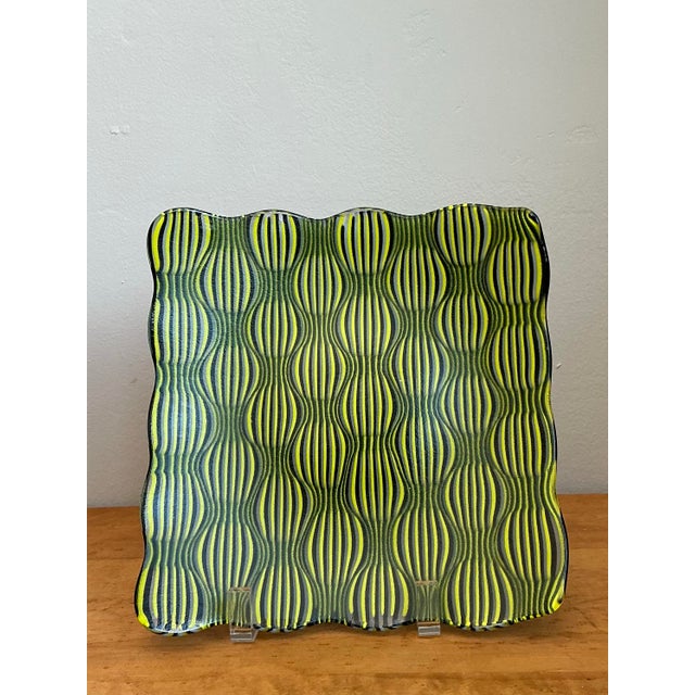 Vintage Signed Art Glass Dish For Sale - Image 11 of 12