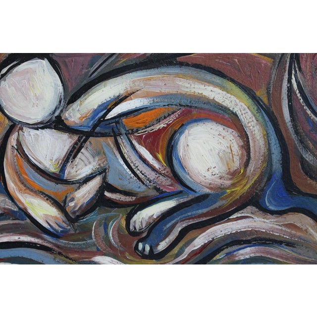 Postwar European Artist, The Vanguard Series Nr. XXIII Abstract Composition, 1950s-1970s, Oil on Board, Framed For Sale - Image 12 of 14