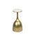 Metal Logan Accent Table, Natural Brass with Marble Top For Sale - Image 7 of 7