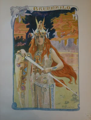 Gaston Bussiere, Wagner, The Valkyrie Brunhild, Original Lithograph