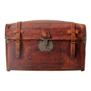 Antique Leather Trunk For Sale