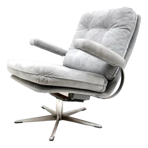 Vintage Armchair with Gray Suede Upholstery, 1970s