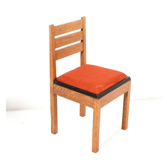 1920s Art Deco Modernist Oak Side Chair by Jan Brunott, 1920s For Sale - Image 5 of 9