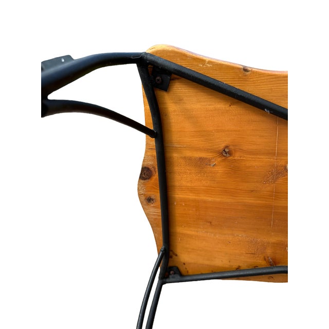 Wood Mid 20th Century Rustic Modern Iron & Live Edge Wood Dining Chair – Industrial Artisan Style For Sale - Image 7 of 7
